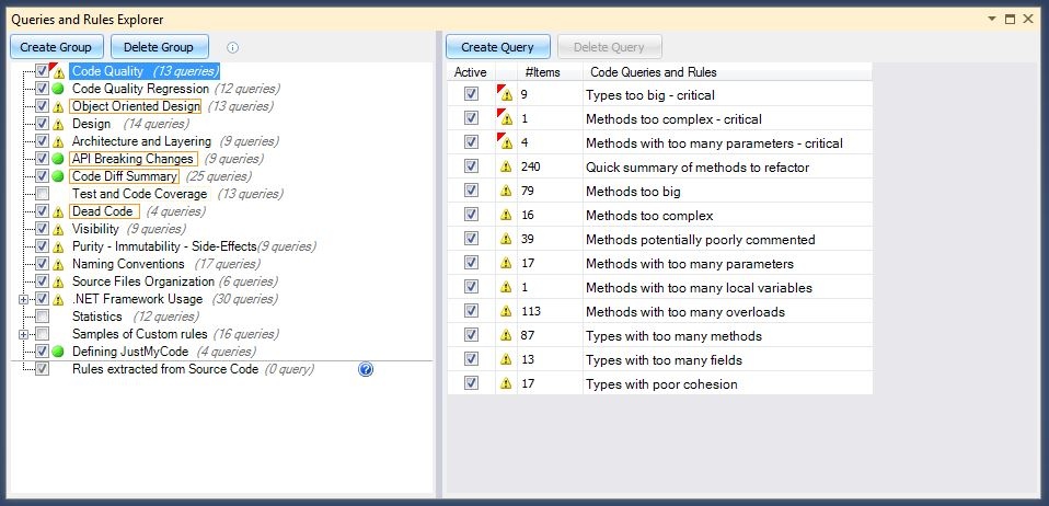 Queries and Rules Explorer