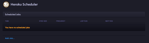 Heroku Scheduler page